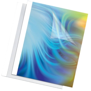 Termocopertina Trasparente A4 per rilegatura termica in PVC - 150µm - Fellowes dorso1,5 mm (conf.100)