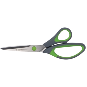 Forbici Q-Connect Softgrip lame asimmetriche Grigio/Verde 20 cm E-35281 IA