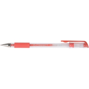 Penne a sfera inchiostro gel Q-Connect con cappuccio - 0,5 mm - Rosso (conf.10)