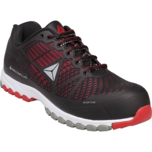 Scarpe da lavoro Delta Plus basse Deltasport S1P - PU iniettato mesh Nero- Rosso - Taglia 41 - DSPORSPNR41