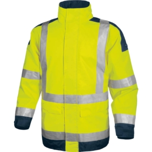 Giacca da lavoro Delta Plus Parka Easy View c/zip imperm. - Cl.3 - 4 tasche - Argento Giallo fluo- Blu - XXL - EASYVJMXX