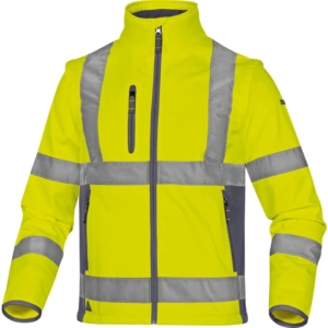 Giacca Delta Plus Moonlight2 -classe 3- 5 tasche - tessuto softshell - Argento Giallo fluo- Blu - L - MOON2JGGT