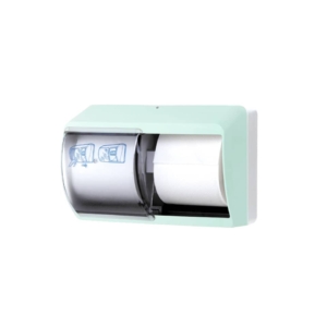 Distributore di carta igienica doppio rotolo QTS in ABS con capacità massima Ø13 cm Verde opalino - E-TO/OD-S