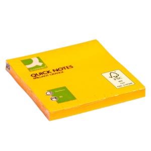 Foglietti riposizionabili Q-Connect 70g/m² Arancio neon 76x76 mm - KF10517 (6 blocchetti da 75 fogli)
