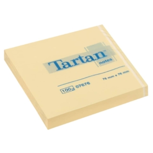 Foglietti riposizionabili Tartan™ Notes 63g/m² Giallo 76x76 mm - 654 Yellow (12 blocchetti da 100 foglietti)