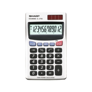 Calcolatrice tascabile a doppia alimentazione SHARP con display a 12 cifre Argento - EL 379 SB