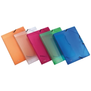 Cartellina con elastico in plastica Blu FAVORIT Lumina 22x30 cm Dorso 2,5 cm - 400116646
