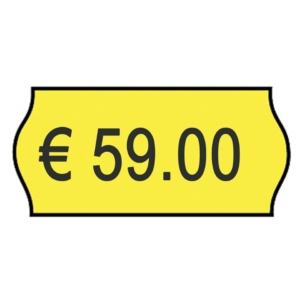Rotolo da 1000 etichette per prezzatrice Printex sagomate 26x12 mm Giallo remov. - 2612sfr10gi (conf.10 rotoli)