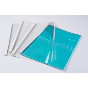 Termocopertina Trasparente A4 per rilegatura termica in PVC - 150µm - Fellowes dorso 8 mm (conf.100)