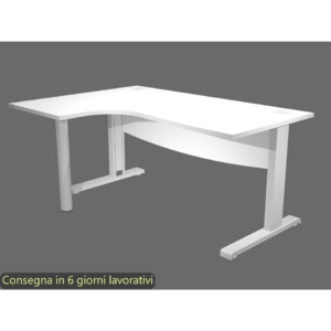 Scrivania angolare sinistra con passacavi Bianca 160x120x73 cm Artexport Flex con Modesty Panel