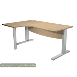 Scrivania angolare sinistra con passacavi color Rovere 160x120x73 cm Artexport Flex con Modesty Panel