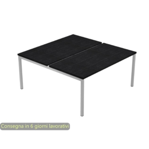 Scrivania condivisa 2 postazioni Nera venata Frassino Artexport Presto Venere Plus 160x164x72,5 cm