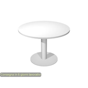 Tavolo riunione con gamba metallo Artexport Flex Ø100xh.73 cm cm Bianco/Grigio
