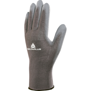 Guanto da lavoro Delta Plus in maglia di poliammide con palmo in poliuretano Grigio taglia 8 - VE702GR08
