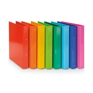 Raccoglitore ad anelli Iris Euro-Cart - in carta plastificata - Dorso 4 cm - 22x30 cm - Arancio