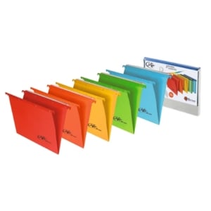 Cartelle sospese per cassetto orizzontali Bertesi 270g/m² - Interasse 39 cm - Fondo a V - Assortito (conf.10)