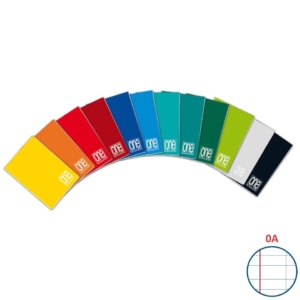 Quaderno a righe con margine One Color A5 a punto metallico Colori Assortiti - rigatura A - 80g/m²