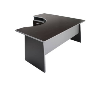 Scrivania informatica Unisit Spirit con semipenisola sinistra 160x100x72 cm Wengé - utilizzabile per soluzioni componibili