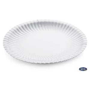 Piatti piani Ø23 cm in cartoncino riciclato patinato Scatolificio del Garda Bianco - 203-00 (conf.50)