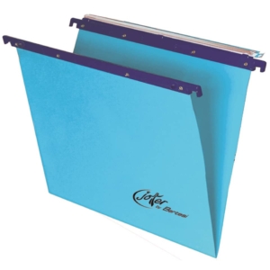 Cartelle sospese per cassetto orizzontali Linea Joker Bertesi 270g/m² - Interasse 33 cm - Fondo a V - Blu (conf.25)