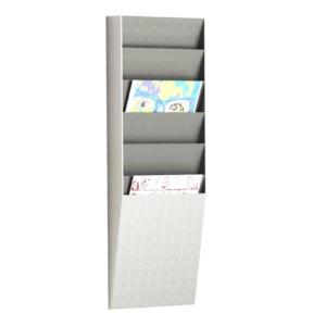 Portadocumenti e riviste a muro Paperflow 6 scomparti A4 23,6x8,3x71,2 cm Grigio chiaro