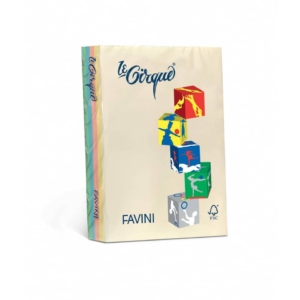 Carta colorata Favini Le Cirque A4 80g/m² Assortiti 5 colori tenui risma da 500 fogli - A71X504