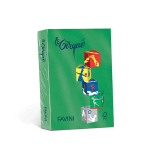 Carta colorata Favini Le Cirque A3 160g/m² colori forti Verde bandiera 208 - A74D223 (risma da 250 fogli)