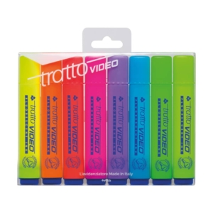 Evidenziatori Tratto Video 1-5 mm - Assortito - busta in Pet riciclato - Assortito - 832100 (conf.8)