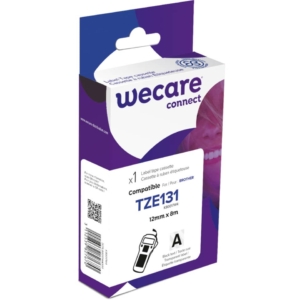 Nastro compatibile Brother 12 mm x 8 mt Wecare Nero/Trasparente K80017W4