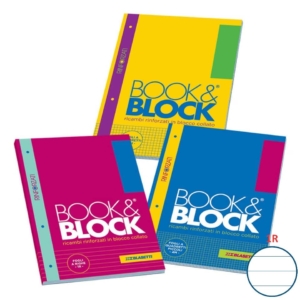 Blocco 40 fogli A4 collato lato lungo - forati e rinforzati - 80g/m² Blasetti Blocco Book & Block 1R