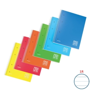 Blocco spiralato fogli A4 forati 80g/m² copertina in PPL - 80+1 fogli One Color 1R
