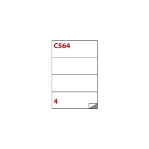 Etichette Bianche permanenti Copiatabu C564 laaser/inkjet - 4 etichette per foglio - Markin 210x74,25 mm (conf.100 fogli)