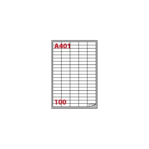 Etichette Bianche Copiatabu A401 Markin 37x14 mm - angoli arrotondati - Laser/inkjet - 100 etichette per foglio (conf.100 fogli)