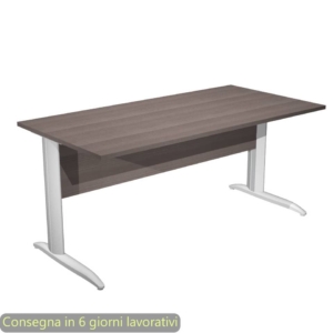 Scrivania piano Frassino toscano 160x80xh.72 cm gamba a L metallo Grigio alluminio Presto Artexport - 003K2/F/AA