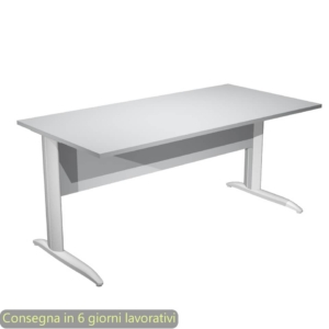 Scrivania piano Grigio 160x80xh.72 cm gamba a L in metallo Grigio alluminio linea Presto Artexport - 003K2/9/AA