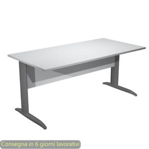 Scrivania piano Grigio 160x80xh.72 cm gamba a L in metallo Antracite opaco linea Presto Artexport - 003K2/9/AF