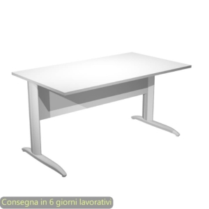 Scrivania piano Bianco 140x80xh.72 cm gamba a L in metallo Bianco opaco linea Presto Artexport - 002K2/3/AN