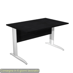 Scrivania piano Nero venato frassino 120x80xh.72 cm gamba a L in metallo Bianco opaco Presto Artexport 004K2/8/AN