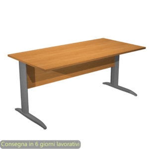 Scrivania piano Noce chiaro 160x80xh.72 cm gamba a L in metallo Antracite opaco linea Presto Artexport - 003K2/4/AF