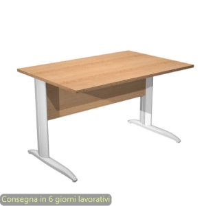 Scrivania piano Faggio 120x80xh.72 cm gamba a L in metallo Bianco opaco linea Presto Artexport - 004K2/6/AN