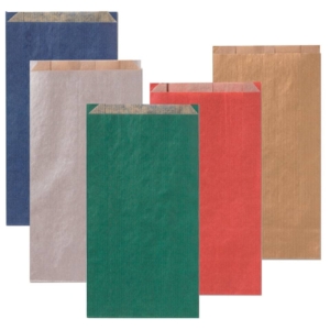 Sacchetti in carta Multicolor 8x16 + 2,5 cm Rex-Sadoch tinte unite scure assortite - MLC02DAR (conf.100)