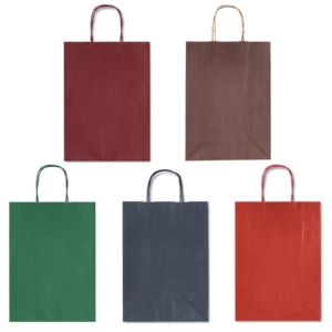 Borse Allegra su carta kraft Bianca colori dark Assortiti Rex-Sadoch 22x10x27 cm - SDF22DAR (conf.25)
