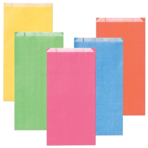 Sacchetti in carta Multicolor 12x22 + 4 cm Rex-Sadoch tinte unite chiare assortite - MLC04LIT (conf.100)