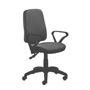 Poltrona operativa Ariel Back-system in tessuto ignifugo Seditaly con braccioli fissi Nero - ARGMC4C0BB833