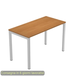 Scrivania piano Noce chiaro 120x60xh.72,5 cm gamba a ponte metallo Grigio linea Presto Venere Plus - 654/4