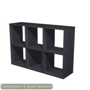 Libreria componibile Maxicolor - 6 caselle - 104x29,2xh.69,8 cm Artexport Nero - 6MaxC/8