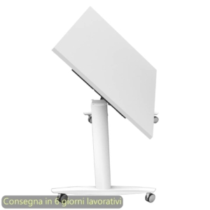 Tavolo multifunzione Taxi - 140x80xh.73,7 cm - con ruote - gambe metalliche Bianche Artexport piano Bianco