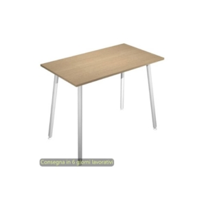Tavolo alto Skinny Metal 160x80xh.105 cm con gambe metalliche Bianche Artexport piano Rovere - 6403-DJC-C-AN