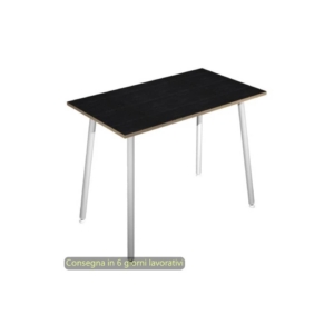 Tavolo alto Skinny Metal 180x80xh.105 cm con gambe metalliche Bianche Artexport piano Nero - 6405-DJC-8C-AN