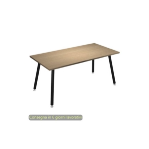 Scrivania piano Rovere 160x80xh.74,4 cm gamba metallo tubolare Nero opaco linea Skinny Metal Artexport - 6403-DJA-C-AQ